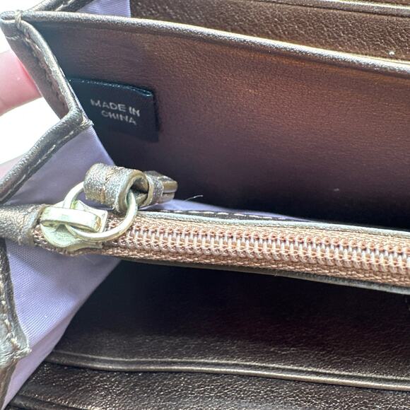 COACH Bronze Zip Around Buckle Wallet - Picture 6 of 10